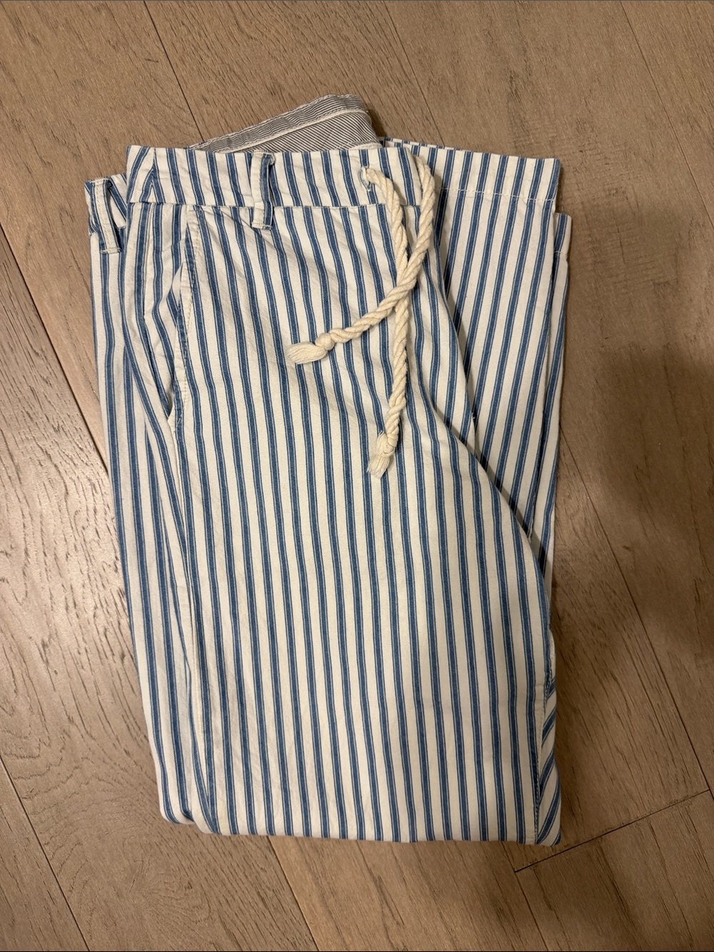 MKT Studio Blue & White Striped Drawstring Pants